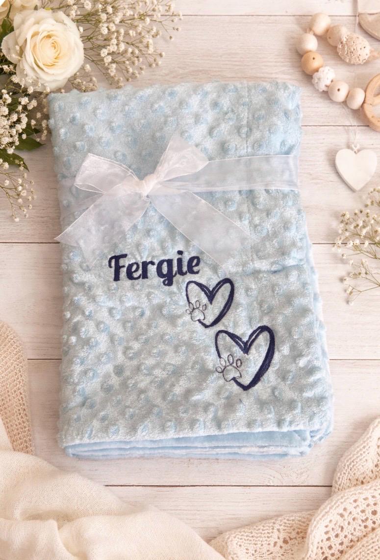 Personalised Embroidered Velour Blanket | Custom Baby Name Soft Throw