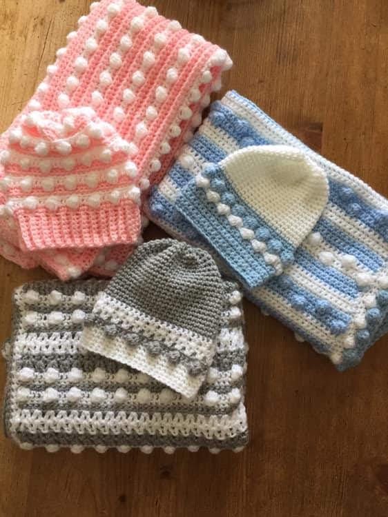 Handmade Baby Blanket & matching hat