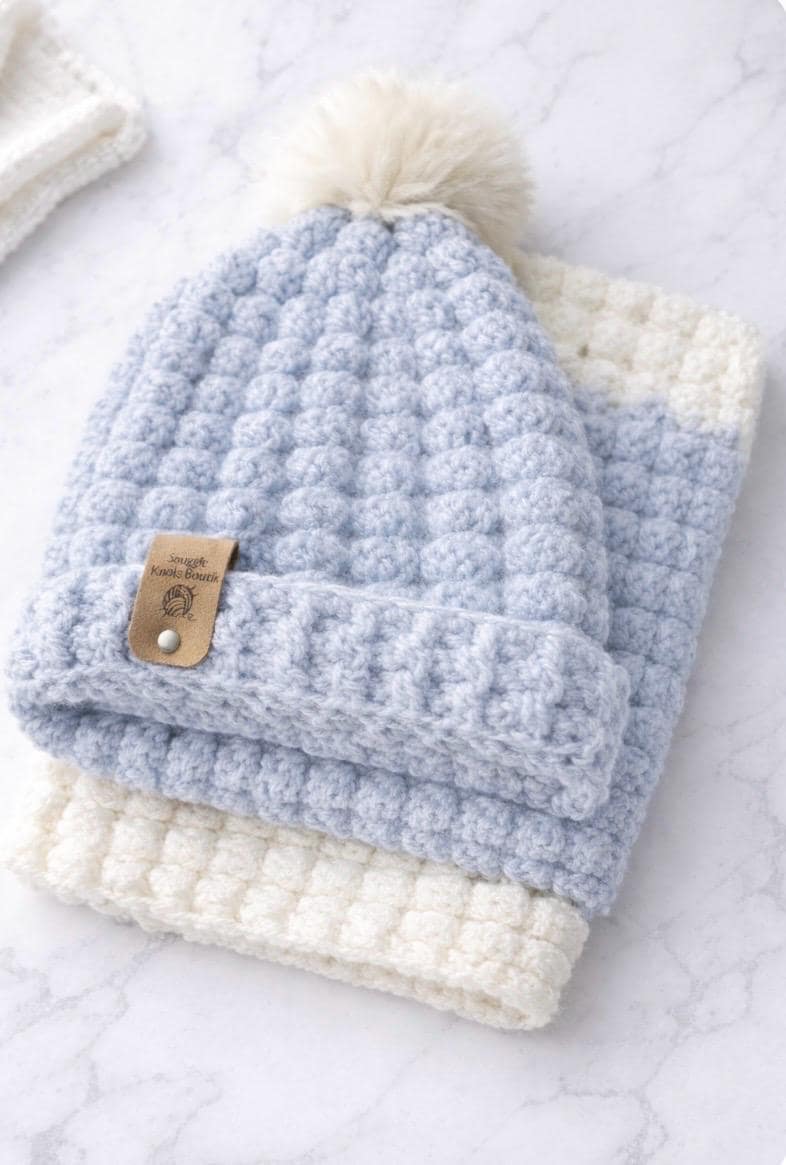 Handmade Baby Hat & Matching Blanket Set – Made to Order